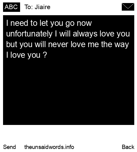 unsent message to Jiaire