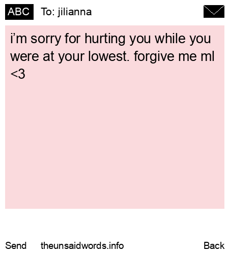unsent message to jilianna