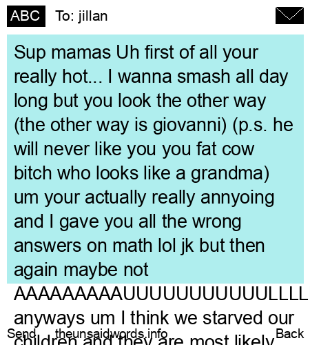 unsent message to jillan
