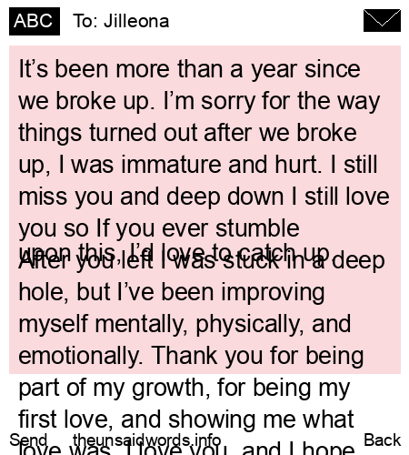 unsent message to Jilleona