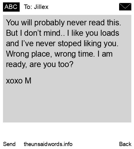unsent message to Jillex