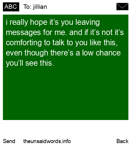unsent message to jillian