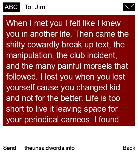 unsent message to Jim