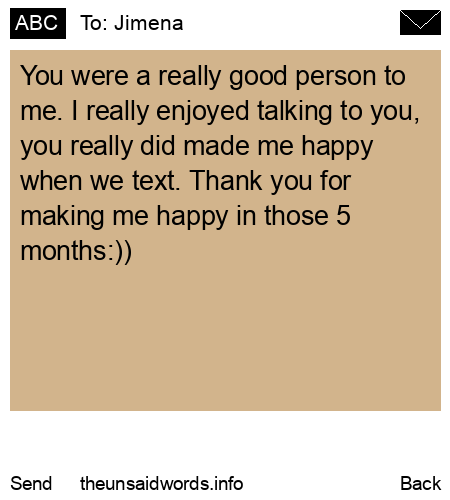 unsent message to Jimena