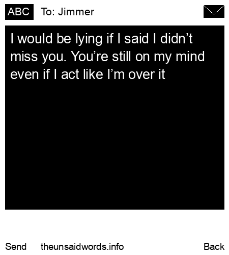 unsent message to Jimmer