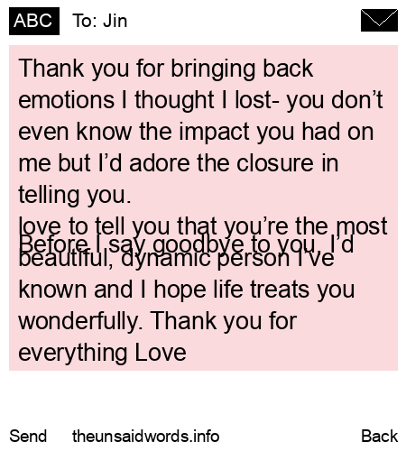 unsent message to Jin