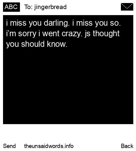unsent message to jingerbread