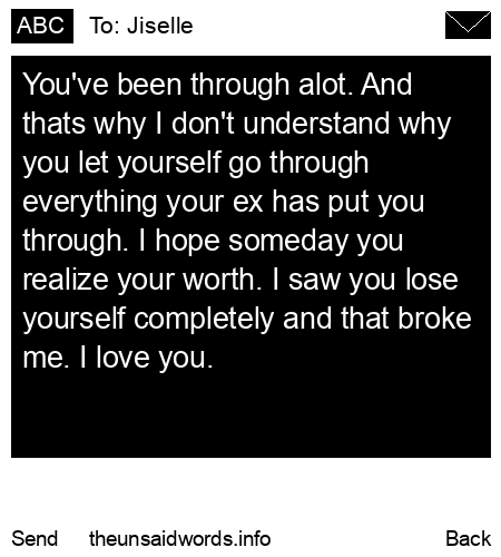 unsent message to Jiselle