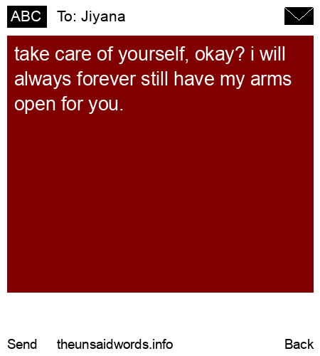 unsent message to Jiyana