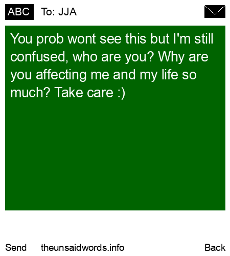 unsent message to JJA