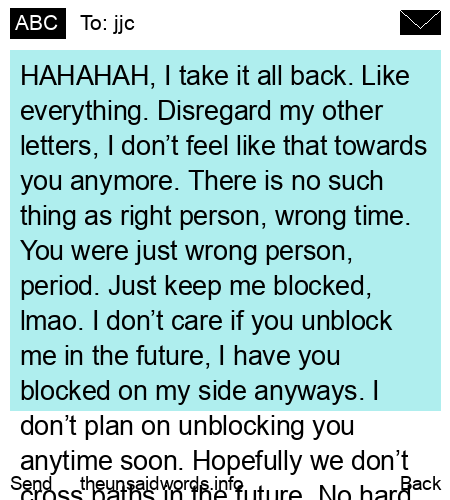 unsent message to jjc