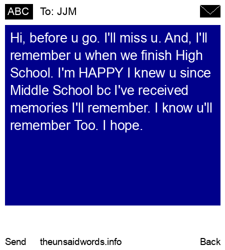 unsent message to JJM