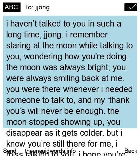 unsent message to jjong