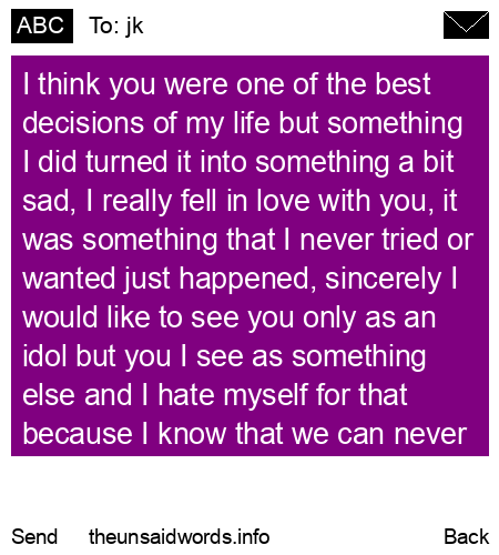 unsent message to jk