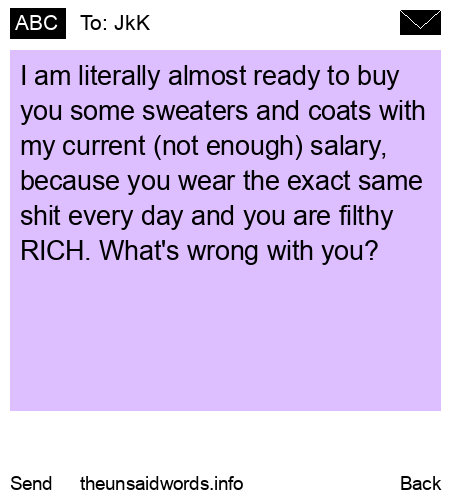 unsent message to JkK