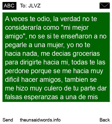 unsent message to JLVZ
