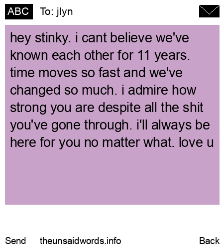 unsent message to jlyn