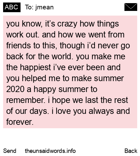 unsent message to jmean