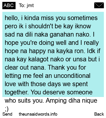 unsent message to jmt