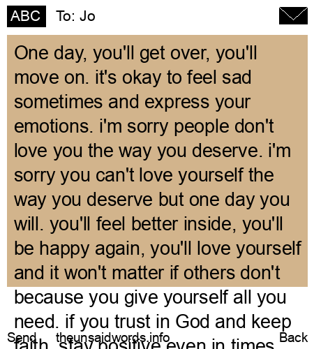 unsent message to Jo