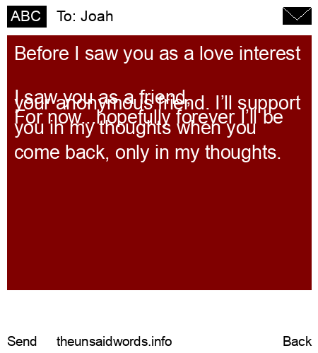 unsent message to Joah