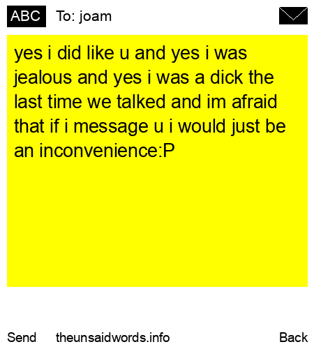 unsent message to joam