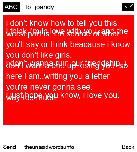 unsent message to joandy