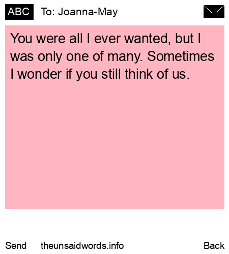 unsent message to Joanna-May