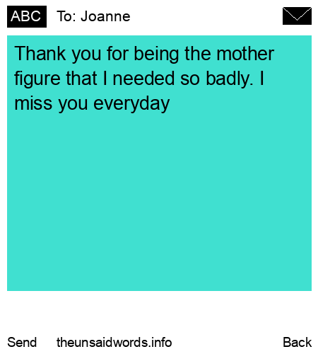 unsent message to Joanne