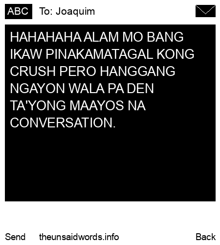 unsent message to Joaquim