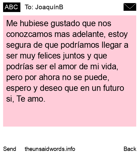 unsent message to JoaquínB