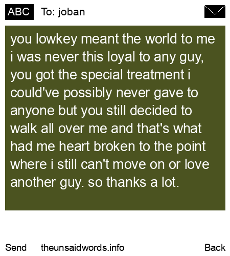 unsent message to joban