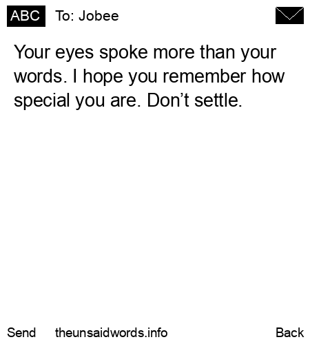 unsent message to Jobee