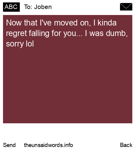 unsent message to Joben