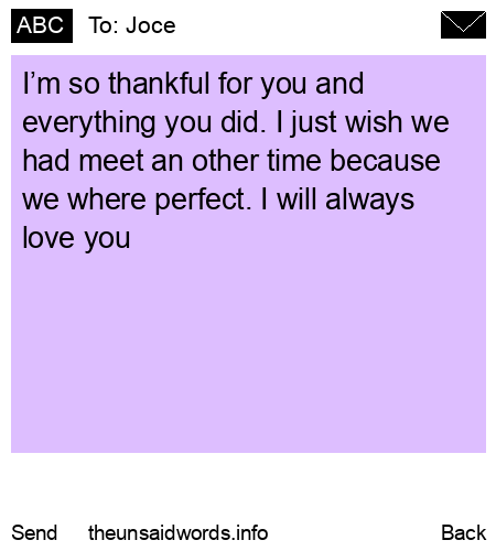 unsent message to Joce