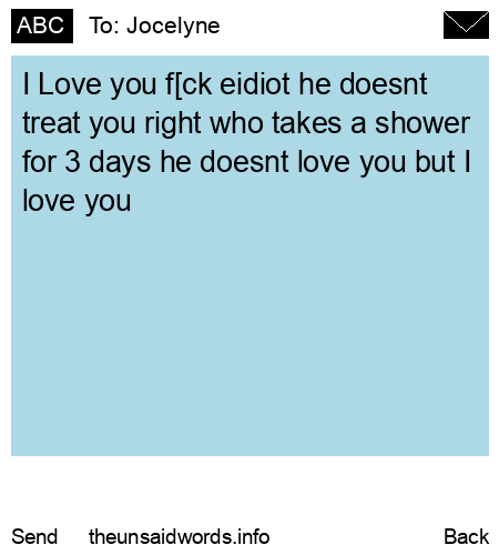 unsent message to Jocelyne