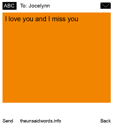 unsent message to Jocelynn