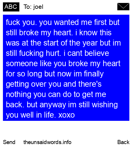 unsent message to joel