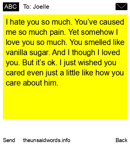 unsent message to Joelle