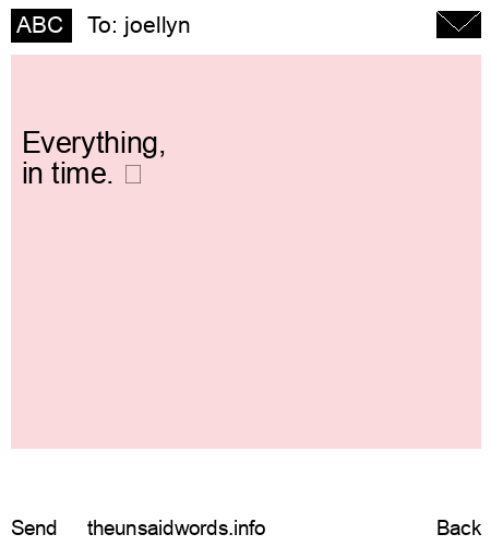 unsent message to joellyn