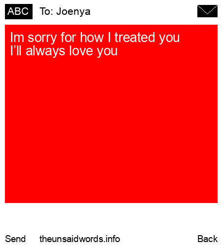 unsent message to Joenya