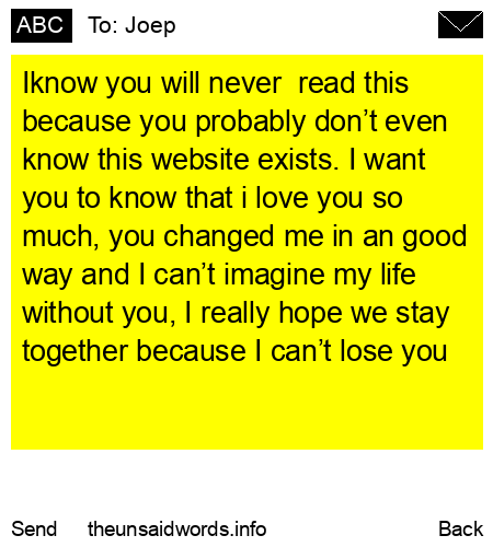 unsent message to Joep