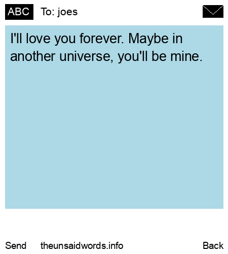 unsent message to joes