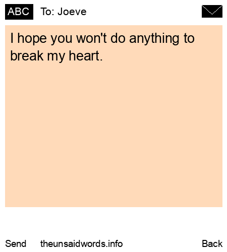 unsent message to Joeve