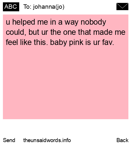 unsent message to johanna(jo)
