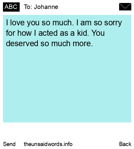 unsent message to Johanne
