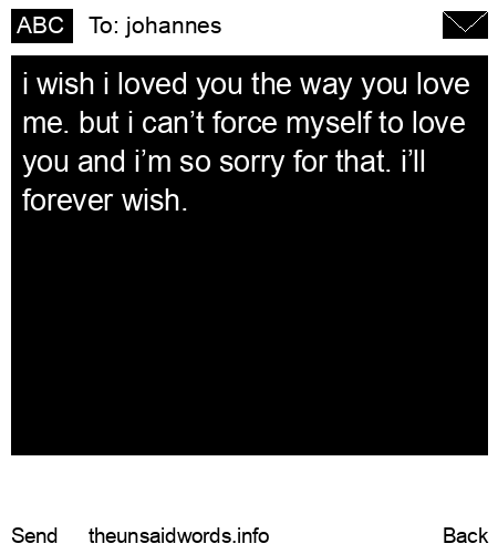 unsent message to johannes