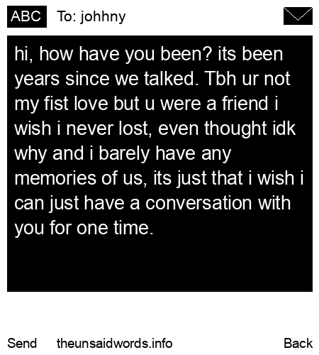 unsent message to johhny