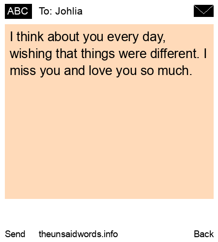 unsent message to Johlia