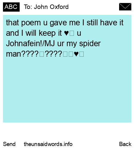 unsent message to John Oxford 